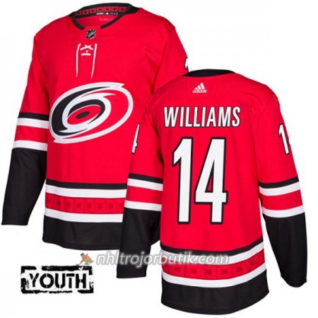 Barn Ishockey Carolina Hurricanes Tröja Justin Williams 14 Adidas 2017-2018 Röd Authentic